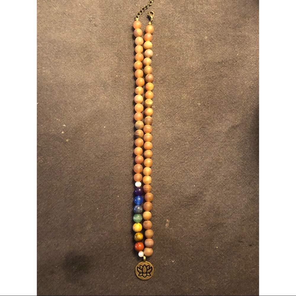 Chakra necklace with lotus flower
